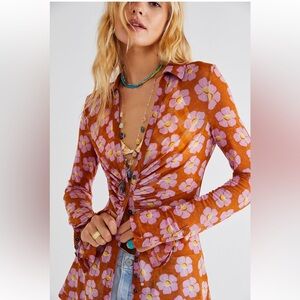 NWT Free People Lucky Shirtee long-sleeved blouse